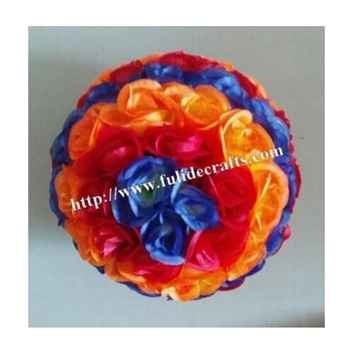 SPR 30cm 15pcs/lot mix blue & red & orange plastic Christmas artificial rose flower ball,weddings decoration