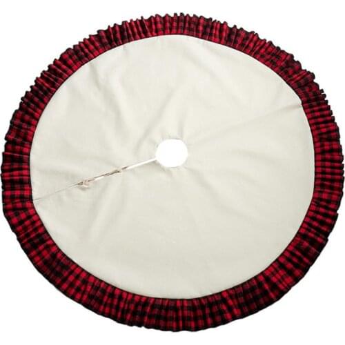 Sublimation Christmas Tree Skirts Christmas Decorations Linen Heat Transfer Printing Skirts 3 Color Single Side Decore SN1436