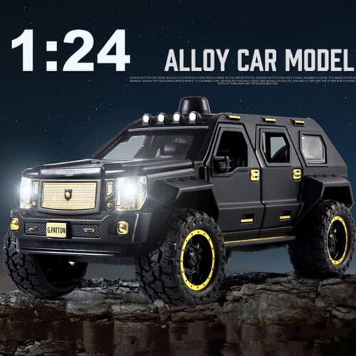 High Simitation 1:24 G.PATTON USSV Alloy Car Model Diecast Toy Vehicle With Light Sound Car For Kids Xmas Gifts Free Shipping