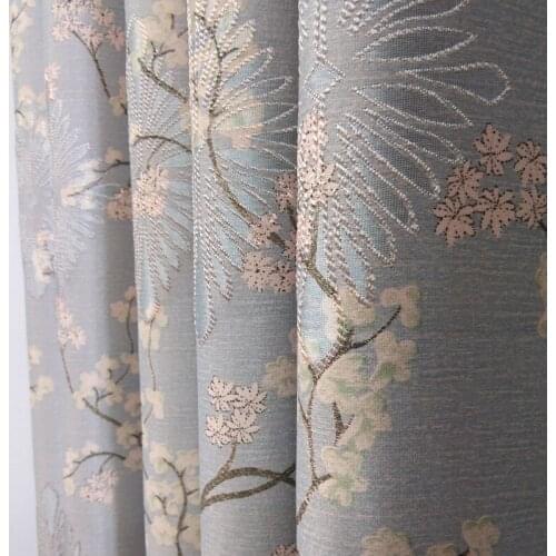 High-precision Jacquard Backing Curtains High Shading Flowers Curtains for Living Dining Room Bedroom