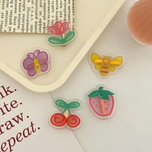 New Women Girls Cute Cherry Butterfly Acrylic Hairpins Sweet Hair Decorate Clips Side Barrette Headband Fashion Hair Accessories