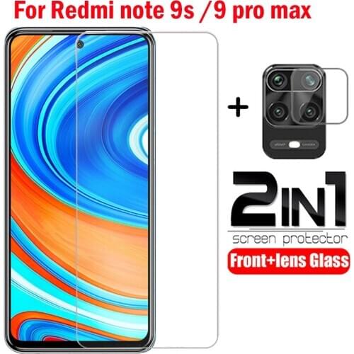 Camera Lens Film For Redmi Note 9s 9 Pro Max Tempered Glass 2-in-1 Screen Protector Glass on M3 NFC Glass