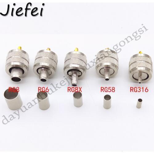 1Pcs Brass UHF Male PL259 Plug Crimp (RG58 RG142 LMR195 RG400) (RG316 RG174 RG178 LMR100) (RG8 RG213 RG214 LMR400 RG165) (RG8X)