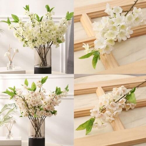 10Pcs Artificial Peach Blossom Simulation Flowers For Wedding Decoration fake Flowers Home Decor