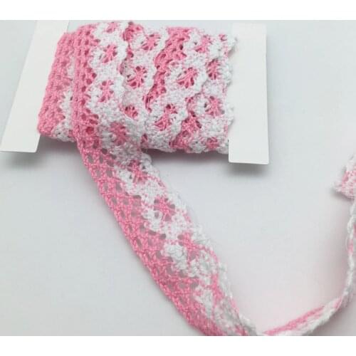 2 meters Sew Pink Lace Ribbon Trim Guipure 28mm width, for Craft Scrapbooking Embroidery DIY Gift Packing Decoration 7LS56-3