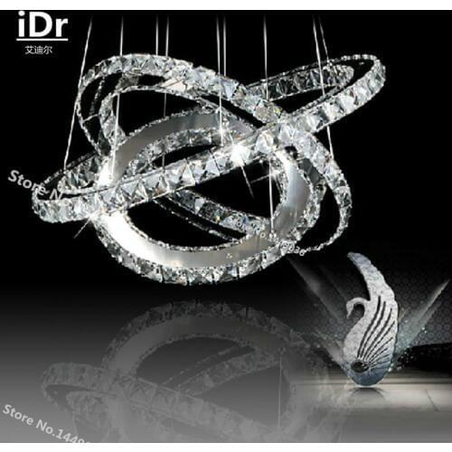 3 Rings modern LED Chandelier Light Lustre for Dining Room, Foyer, Stairs Crystal lamps c-018