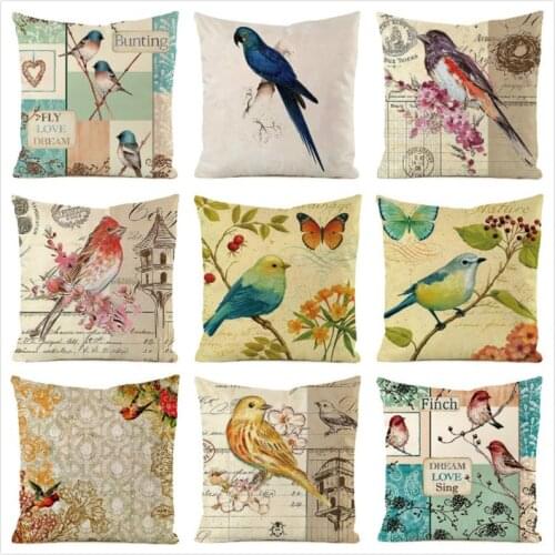 45cm*45cm **Finch** Inimitated Silk Fabric Throw Pillow Covers Couch Cushion Cover Home Decorative Pillows Pillow Case