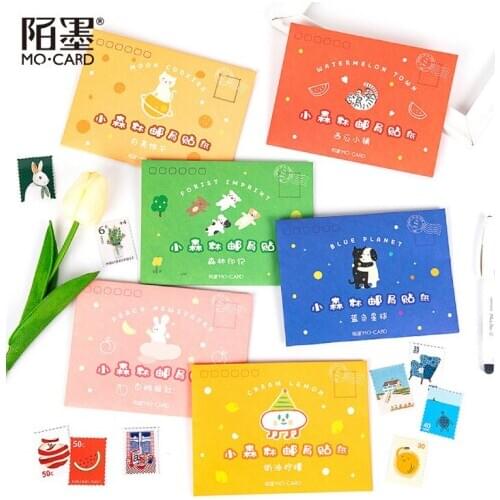 46pcs Kawaii Stationery Stickers Forest Post Office Diary Planner Decorative Mobile Stickers Scrapbooking DIY Craft Stickers