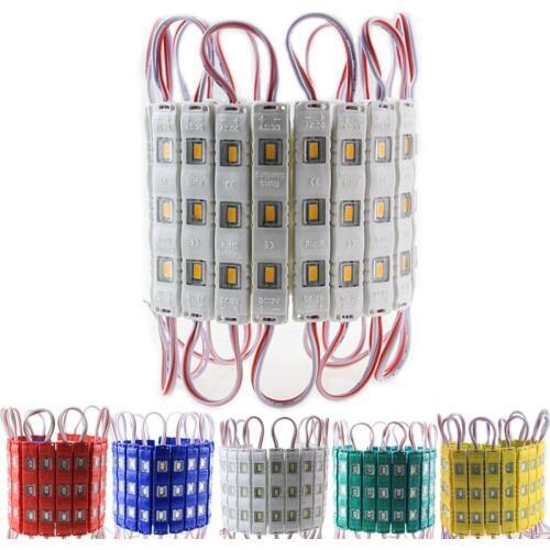 500pcs/lot LED Module smd5730 3leds Waterproof ip65 Warm White Pure White Injection modules Molding Light for DC 12V, 75mm*10mm