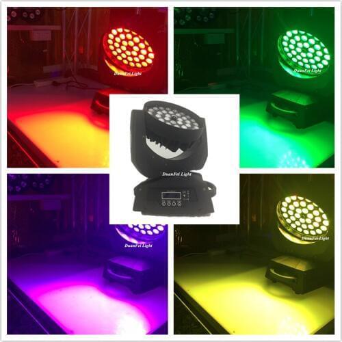 6Pieces Stage DJ Equipment Dmx512 36x18w Zoom Rgbaw UV 6in1 LED Moving-Head Wash Light