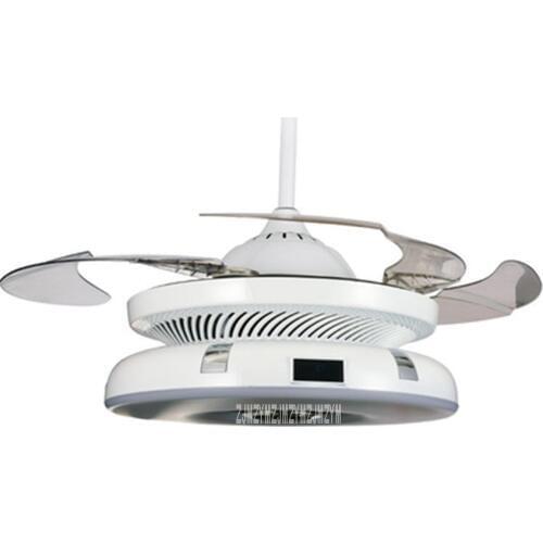 9951 Invisible Ceiling Fan Frequency Conversion 3-Gear Adjustment Fan Light Adjustable Tricolor Pendant Fan With Lens LED Light
