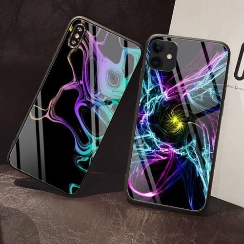 Neon graphics Phone Case Tempered Glass For iPhone 12 Pro Max Mini 11 Pro XR XS MAX 8 X 7 6S 6 Plus SE 2020 case