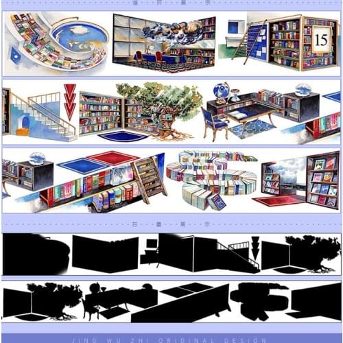 7cmx10M Strange Library Washi Tape Decorative Stickers Label Journaling Stationery