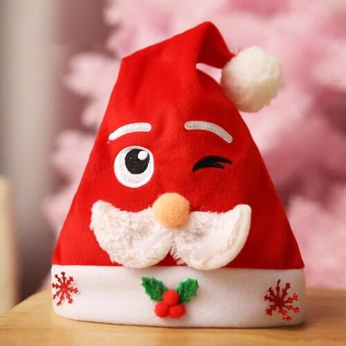 Girls Boys Merry Christmas Decorations Light Up Hat Up Cap Thick Plush Warm Hat For Kids Children Gift Warm Winter 2021