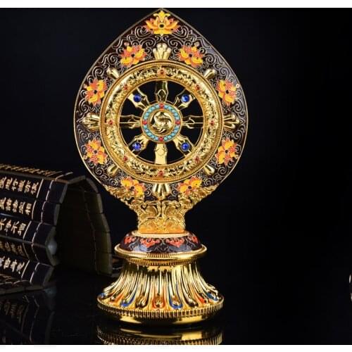26CM TALL # Buddhist # family home efficacious Protection Buddhist Temple gilding prayer Cakra Practice instruments statue