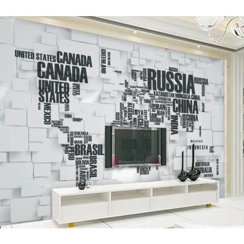 Custom photo wallpaper 3d wall murals wallpaper 3D mural world map mural TV background wall papers for living room decoration