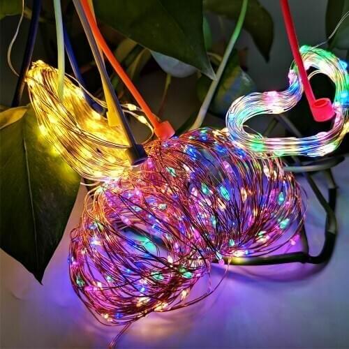 2pcs LED Garden Yard Solar Lamp String Lights Fairy Holiday Christmas Party Garland Solar Garden Waterproof