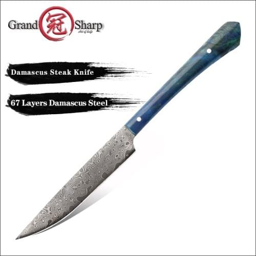 Grandsharp Damascus Steak Knife vg10 Japanese High Carbon Stainless Steel Steak Utility Tomato Paring Kitchen Knives Cooking
