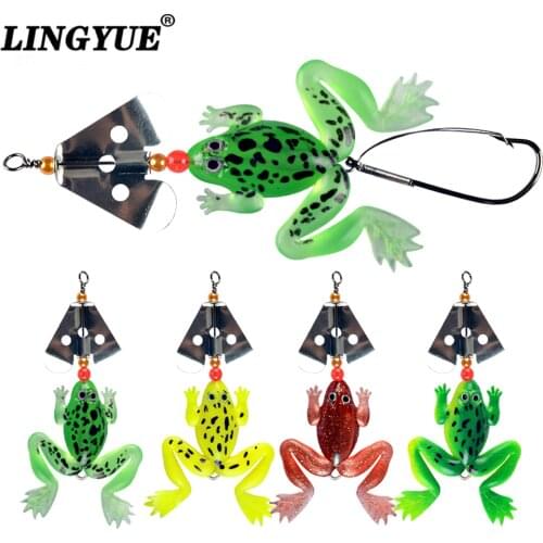 New 1PCS Fishing Soft Lures Faux Frog 4 colors Quality Good Crankbaits Lure Baits Hook Artificial Swimbait Wobblers Fishing Bait