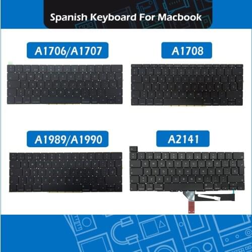 Laptop A1278 A1286 A1534 A1502 A1398 A1706 A1990 A2141 Teclado español Spanish keyboard For Macbook Air Pro Retina 13" 15" 16"