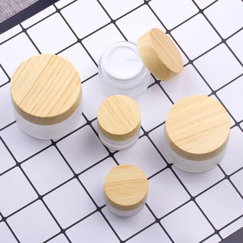 5g-100g Mini Glass Empty Jar Pots Cosmetic Makeup Inner Lid Face Cream Lip Balm Container My Refillable Bottles