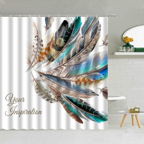 Creative Color Feather Dreamcatcher Shower Curtain Set High Quality Fabric Bathroom Supplies Decor With Hooks Cloth Curtains