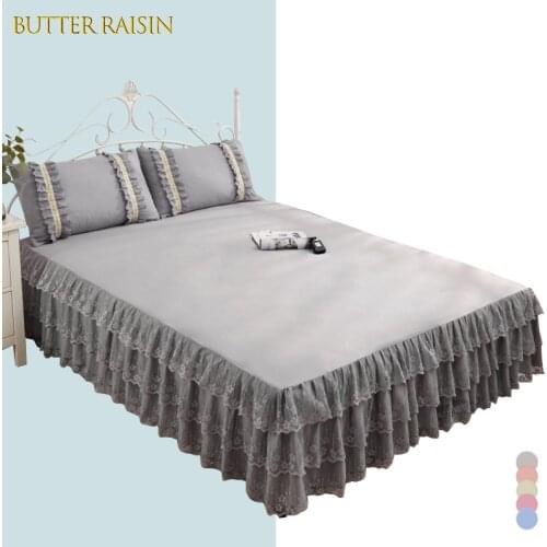 Summer Lace Bedspread 150/180cm Fitted Sheet Bed Skirt Queen King Size Luxury Bedspreads For Bed With Ruffles Elegant Bed Cover