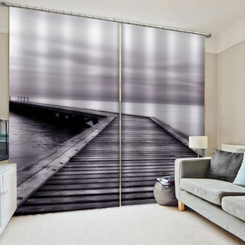 Fahion grey birdge curtains 3D Window Curtains For Living Room Bedroom Customized size personality curtains