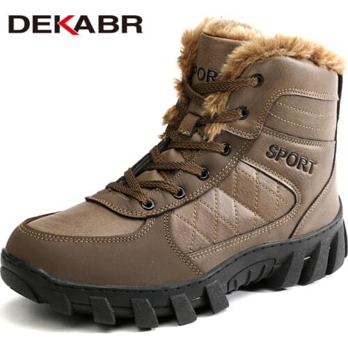 DEKABR New Men Shoes Winter Warm High Top Boots Work Shoes Comfortable Casual Snow Wearable Boots Waterproof Non-Slip Boots