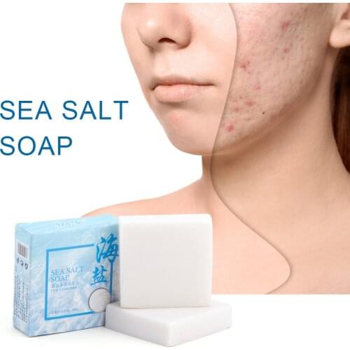 100g Goat Milk Sea Salt Soap Removal Pimple Pores Acne Treatment Moisturizing Cleaner Handmade Face Care For Travel Wash Basis