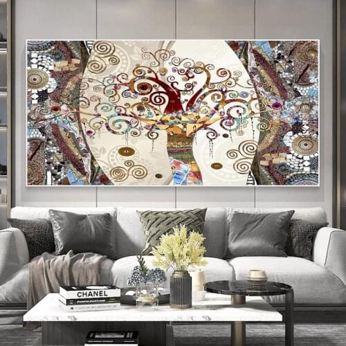 Gustav Klimt Landscape Tree of life Painting on Canvas Posters and Prints Scandinavian Wall Art Picture for Living Room Cuadros