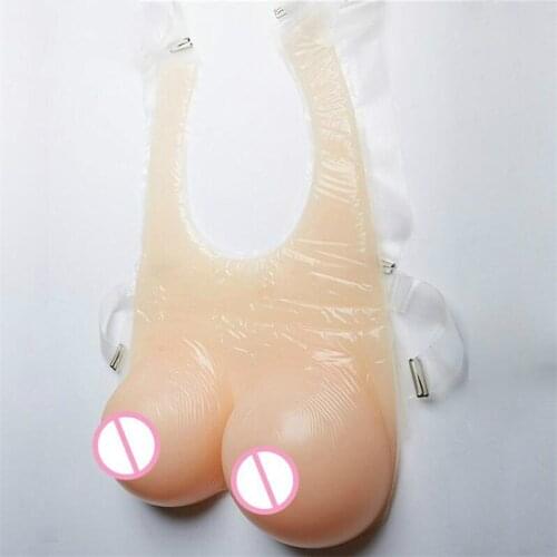New 1200g/ Pair Beige Fake Boobs Realistic Silicone Breast Forms For Crossdressers With Straps Transvestite Drag Queen Ladyboy