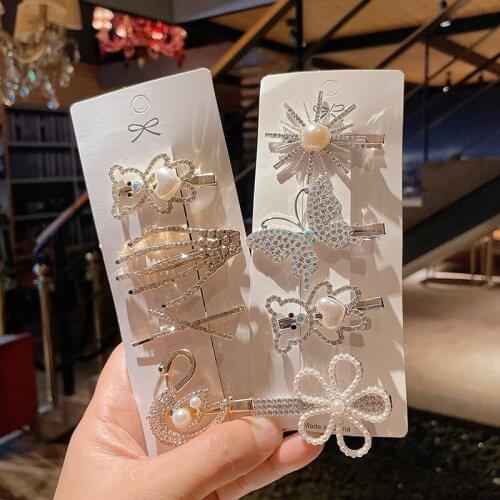 New Rhinestone Hairpin Adult Barrette Bangs Duck Beak Hairclips Suit Female Student Top Clip Headdress Styling Tools