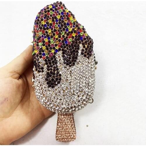 New Arrival Women Crystal Mini Evening Clutches BagHigh Quality Multicolored Diamond Ladies Shoulder Handbags Party Prom Clutch