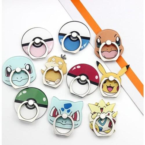 Pokemon New Anime Mobile Phone Holder Cartoon Character Pikachu Ring Holder Suitable for Birthday Gifts of Various Models