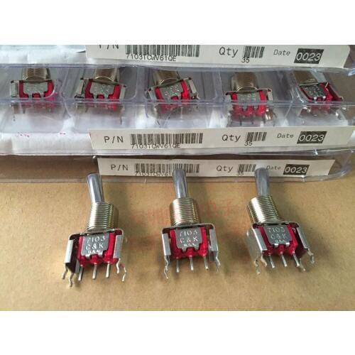 Original new 100% 7103CWV61QE button switch 3pin 3gear shaking head swing arm with bracket