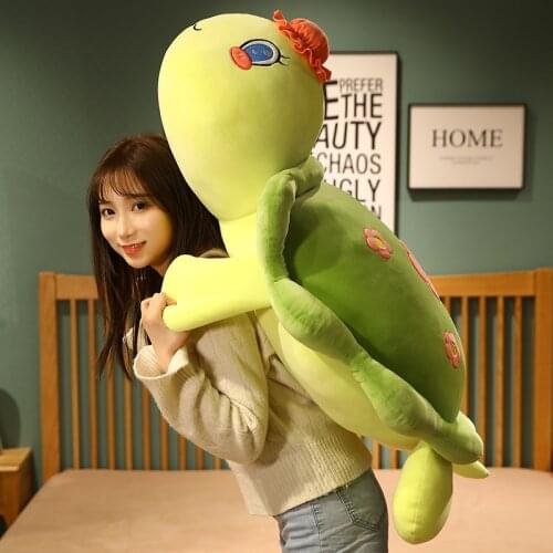 1pc 40/60/80cm Plush Tortoise Toy Cute Turtle Plush Pink Green Pillow Stuffed Cushion for Girls Vanlentines Day Gift