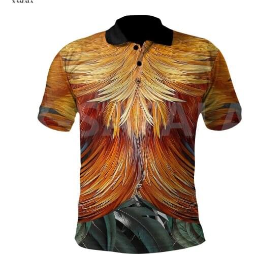 Puerto Rico Rooster Germany Butterfly 3D Full Printed Men Women 1 Thin Polo Shirt Collar Short Sleeve Street Wear Casual Tee