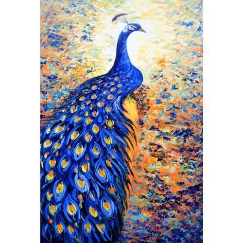 Blue peacock The wooden puzzle 1000 pieces ersion paper jigsaw puzzle white card adult childrens educational toys