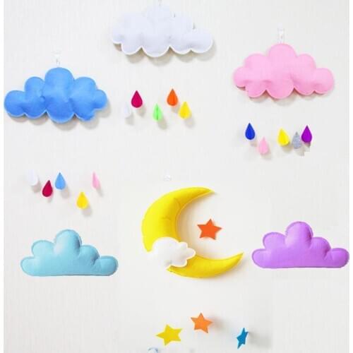 Nordic Clouds Ornament Water Drop Star Moon Kids Room Decoration Baby Crib Tent Hanging Pendant Wall Decor Photography Props