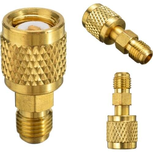 1pc Air Conditioning Joint Connector 1/4" R410A Brass Refrigerant Adapter Male To 5/16 Inch Female Charging Hose Pump