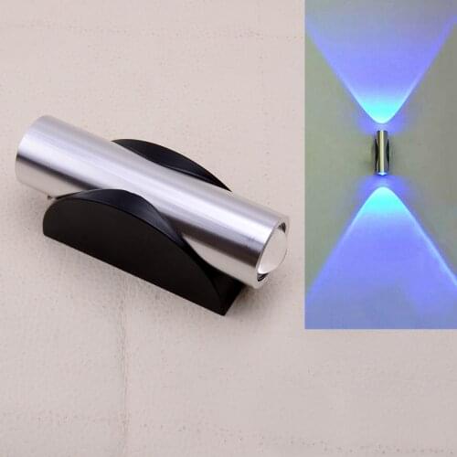 2W Blue Double-headed LED Wall Light Lamp For Home Sconce Bar Porch Ceiling Decor