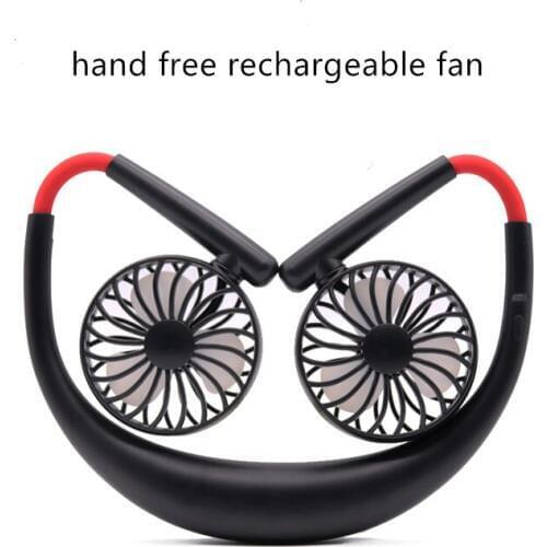 Hands Free Rechargeable Fan Charging Usb Hanging Neck Fan 2000mAh Sports Lazy Fan OEM Custom Mini Portable Cooling Device