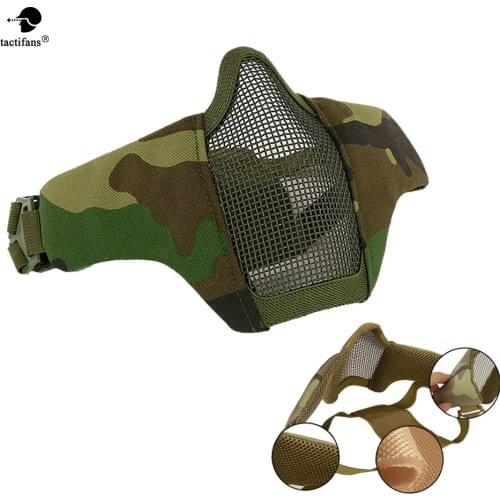 TACTIFANS Steel Mesh Mask Ear Face Protection Low-Pro V1 Scout Light Firm Tactical Paintball Party Hunting Airsoft Accessories