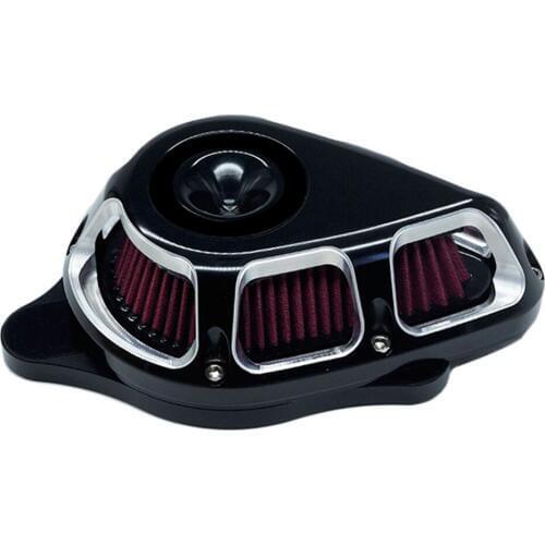 Air Filter Turnable Cnc System Intake Cleaner Multi-Angle Kit Aluminum Chrome for Harley Dyna Softail Touring Fitment-B