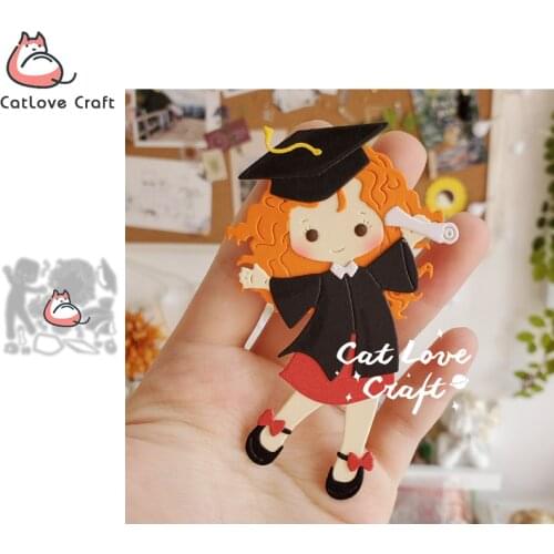 Girl graduation bachelor uniform Metal Cutting Dies Scrapbooking Stencil Die Cuts Card Making DIY Craft Embossing New 2021