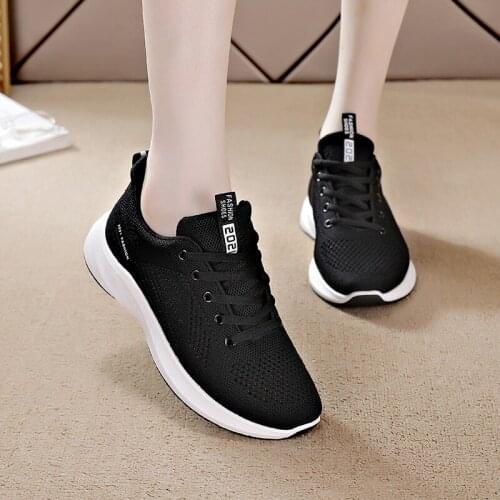 Women Casual Shoes Fashion Breathable Walking Mesh Flat Shoes Woman Black Sneakers Women 2021 Autumn Tenis Feminino Female Shoes