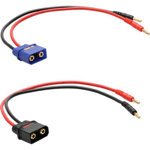 1Pc Battery Charger Cable Adapter QS8-S Male Plug to 4.0mm Bullet Banana Connector with 12AWG Silicone Wire for RC Drone Parts