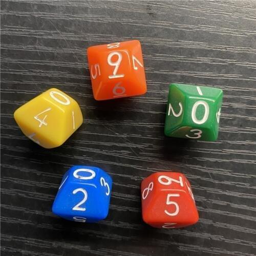 10 pcs D10 0-9 Numbers 10-Side Dice For Funny Party Club Board Game Math teaching Accessory Early education Toy 16.5mm