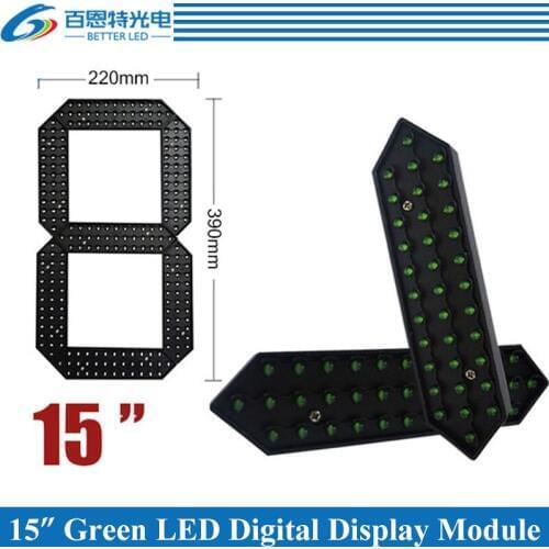 4pcs/lot 15" Green Color Outdoor 7 Seven Segment LED Digital Number Module for Gas Price LED Display module